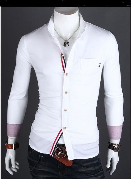 Men Slim luxuoso à moda Casual 2013 (L)