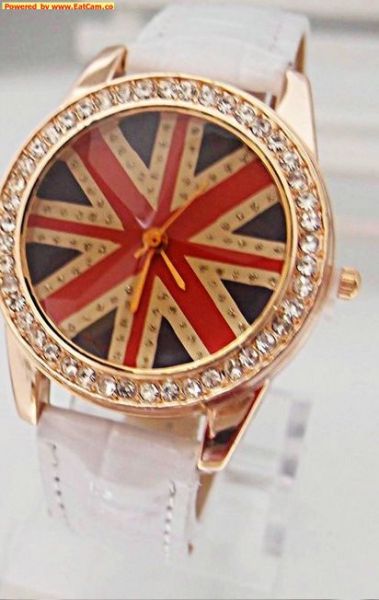 Relógio bandeira Inglaterra com Cristal